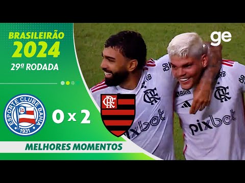 Gols e lances de Bahia x Flamengo