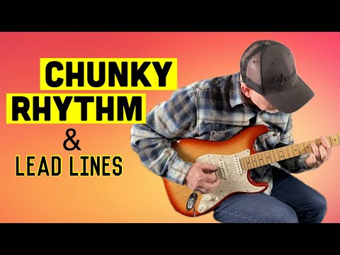 Rhythm And Lead Guitar Riffs Over A Backing Track