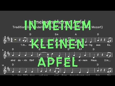 Lied: In meinem kleinen Apfel (Kinder / Melodie, Akkorde, Noten, Text)
