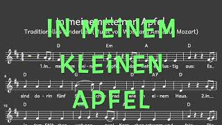 Lied: In meinem kleinen Apfel (Kinder / Melodie, Akkorde, Noten, Text)