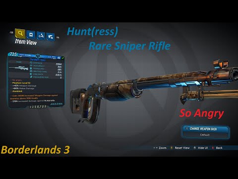 Borderlands 3: Hunt(ress) Rare blue sniper rifle. Rare drop from Antalope, Hammerlck's legndary hunt