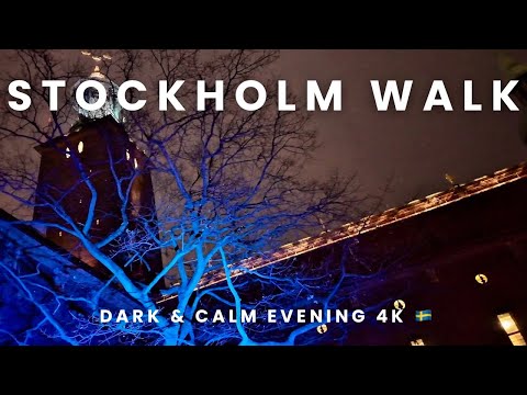 Stockholm Walk • City Hall → Polhemsgatan 🇸🇪 | Dark November Evening (4K) 