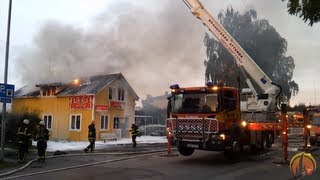 preview picture of video 'Brand i restaurang på Knivstavägen i Knivsta'