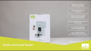 EBI Kualo Inteligentný dávkovač krmiva s HD kamerou a aplikáciou 21x15x28cm 3,5l biely