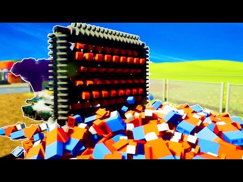 LEGO GIANT MOBILE GRINDER VS PILES OF TOY LIKE BRICKMEN! - Brick Rigs Workshop Creations Gameplay