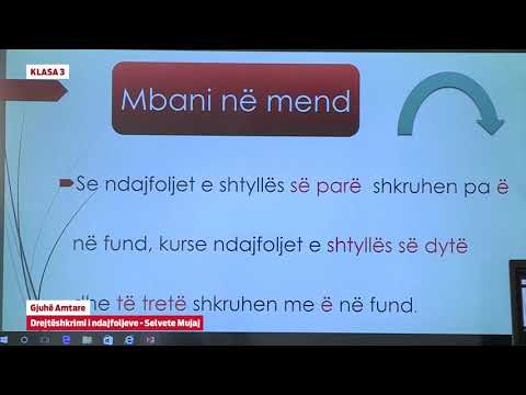 e Mesimi - Klasa 3 - 3342 Gjuhë Amtare - Drejtëshkrimi i ndajfoljeve