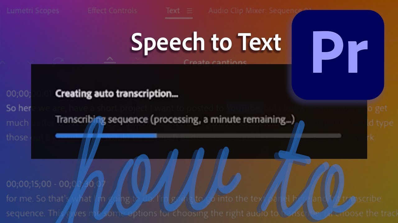 Adobe Speech to Text for Premiere Pro 2022[Plugins]