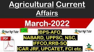 Download Lagu Agriculture Current Affairs March 2022 For IBPS AFO NABARD, RRB, FCI, NSC, UPPSC, ICAR JRF/SRF/NET . Thumbnail