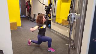 Functional Trainer Reverse Fly with Lunge