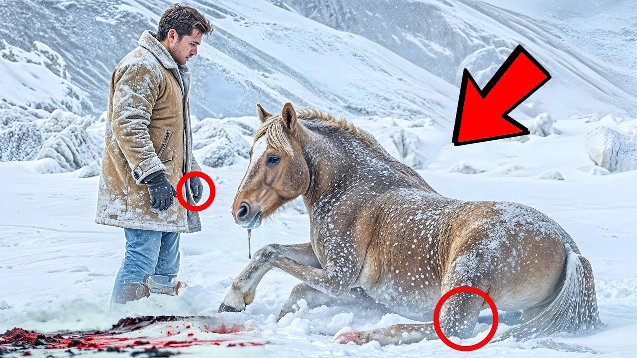 CAVALO MUSTANG FERIDO E CONGELADO SUPLICA POR AJUDA, ELE FICA CHOCADO COM O QUE ACONTECE A SEGUIR