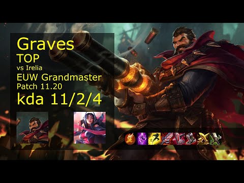 Graves vs Irelia Top - EUW Grandmaster 11/2/4 Patch 11.20 Gameplay