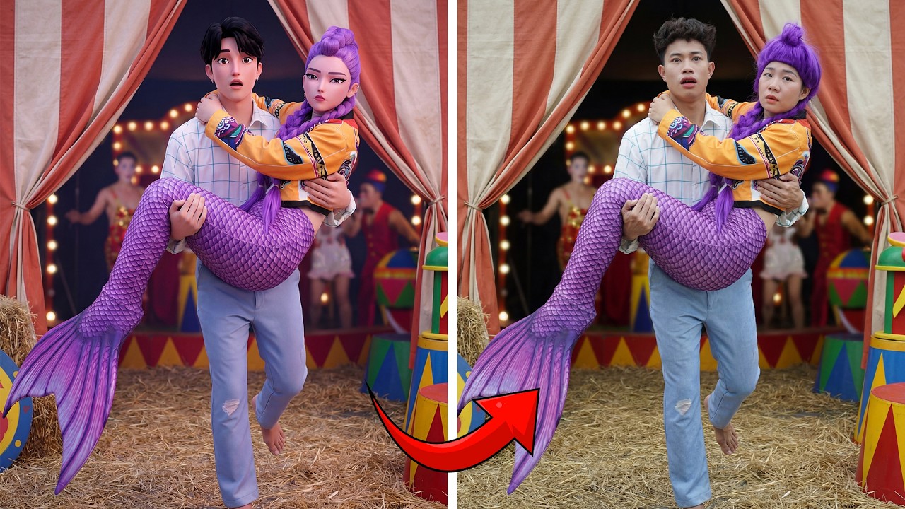 ミステリアスなサーカス！🎪 Jinuと人魚Rumiの華麗なる脱出劇！- Kpop Demon Hunters (パロディ)