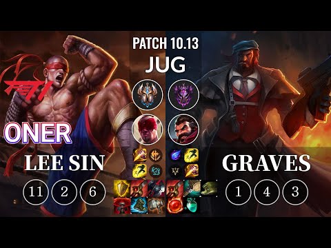 T1 Oner Lee Sin vs Graves Jungle - KR Patch 10.13