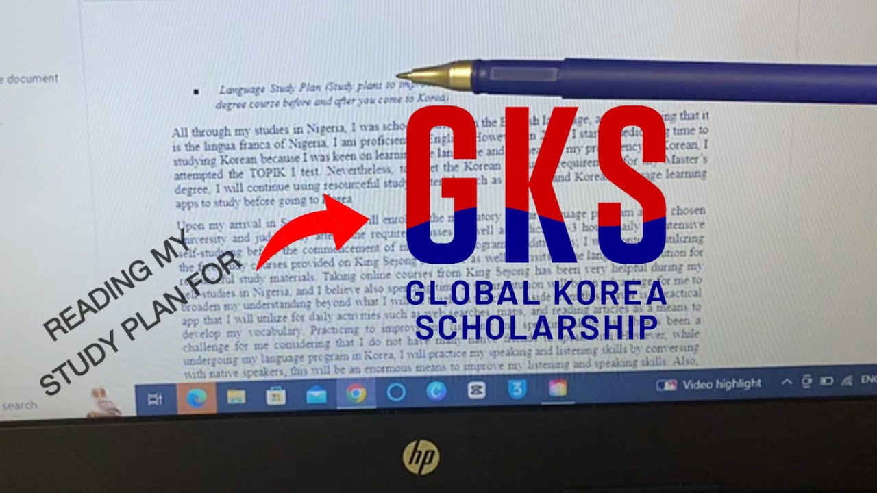 READING MY STUDY PLAN FOR GKS| GKS APPLICATION