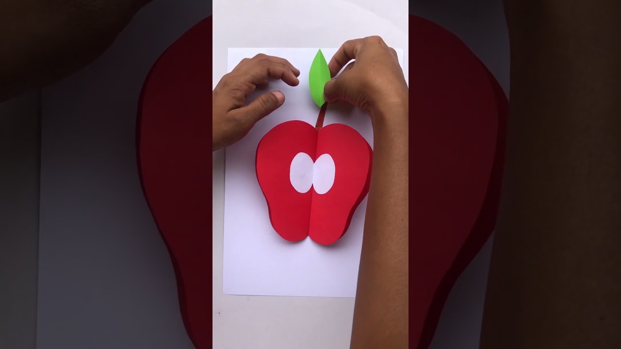 How To Make Easy 3D Paper APPLE For Kids #shorts #apple