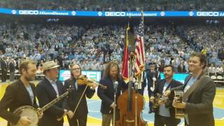 Steep Canyon Rangers sing National Anthem at UNC Tarheels vs. Virginia Tech game 2017 01 27