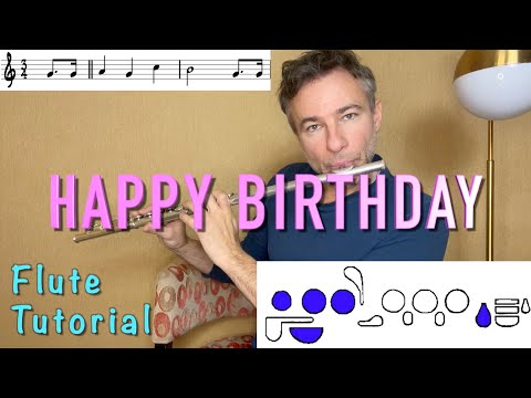 Learn to play Happy Birthday: flute solo: 1 minute free lesson! (for beginners)