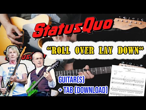 Play It Like STATUS QUO - "Roll Over Lay Down" for Lead- & Rhythm-Guitar + TAB (Download) in 4K