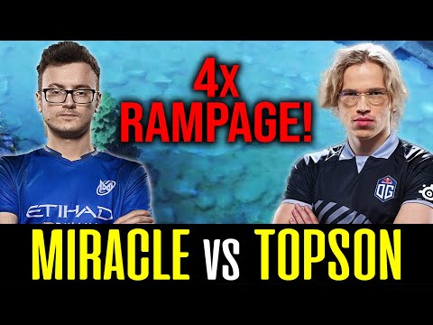 MIRACLE vs TOPSON - 100% DESTROYED! - 4x RAMPAGEEEE!!!! DOTA 2