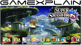 Smash Bros Wii U: Gaur Plain 8-Player Team Battle 2v2v2v2 (1080p 60fps Gameplay)