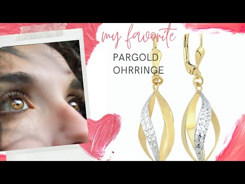Pargold 8 Karat (333) bicolor OHRHÄNGER für Damen Ohrringe E10077-104-3-PG-8K