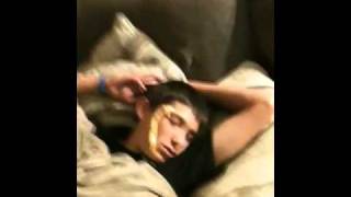 Sleep prank (squeeze cheese)