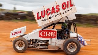 preview picture of video 'Shane Van Gisbergen first ever Drive in a Sprint Car;Patetonga Speedway'
