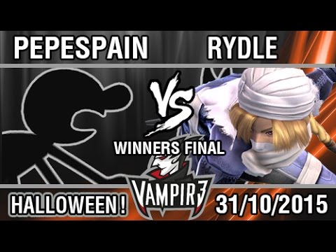 [Vampir3: Halloween Ed.] PEPESPAIN (Pac-Man, G&W) vs Rydle (Sheik) SSB4 Winners Final - Top 8