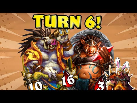 AMAZING TURN 6 HIGHROLL! | Hearthstone Battlegrounds