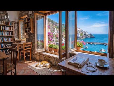 Seaside Italian Book Café : Chill Bossa Nova, Ocean Waves & Cozy Café Ambience