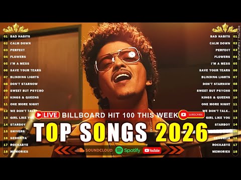 Dua Lipa, Coldplay, The Weeknd, Ed Sheeran, Maroon 5, Lady Gaga, Adele, Bruno Mars 🎃🎃 Pop Music 2026