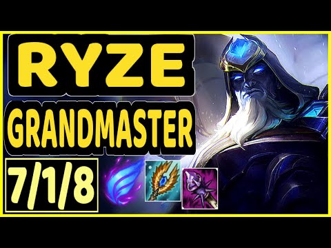 DAWIDSONEK (RYZE) - 7/1/8 KDA MID GAMEPLAY - EUW Ranked GRANDMASTER