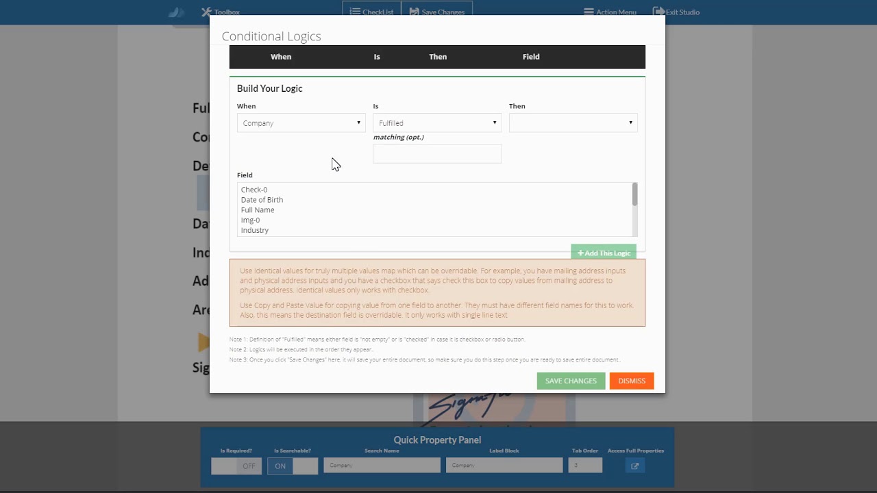 Conditional Logic - Making fields required