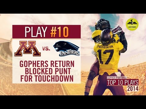 #10: TD 対イースタンイリノイのパントブロック (2014 Gopher Football トップ 10 プレー)