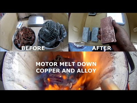 MOTOR MELTS COPPER AND ALLOY RECOVERY HOW MUCH DID I GET PART 2 ASMR DIVEL FORGE FURNACE  METAL