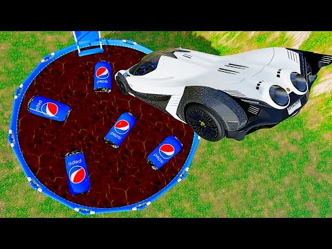 Vehicles Diving into Swimming Pool with PEPSI - BeamNG.drive