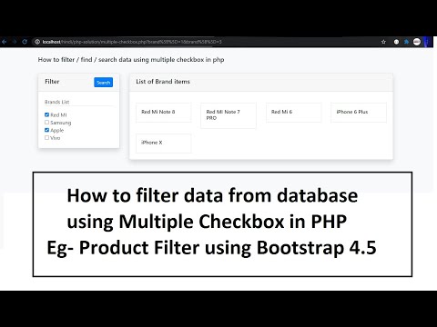How to filter data from database using Multiple Checkbox in PHP Eg Product Filter using Bootstrap4