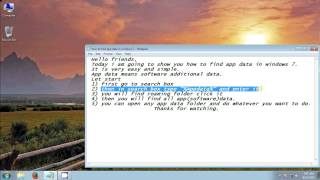 How to find app data in windows 7