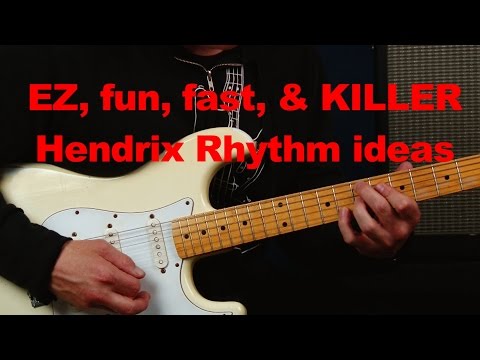 EZ and fun Jimi Hendrix inspired blues rock Rhythm ideas riffs licks scales