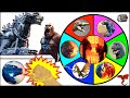 Godzilla vs Kong SPINNING WHEEL SLIME GAME w/ MechaGodzilla + New Movie Figures