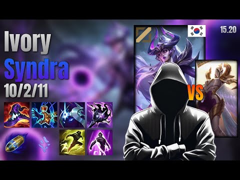 Ivory Mid Syndra vs Kayle lol KR solo rank Full Game 15.20 | Ivory 신드라 vs 케일