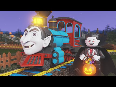🛑 Let's STOP the TRAIN - Halloween Train Adventure - Choo Choo Train Kids Videos