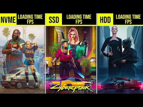 Cyberpunk 2077 M.2 NVMe vs SATA SSD vs HDD Game Loading Time and FPS Benchmarks