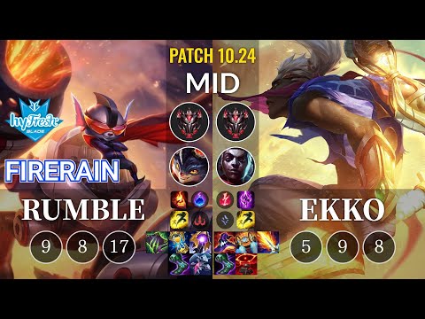 hyF FireRain Rumble vs Ekko Mid - KR Patch 10.24