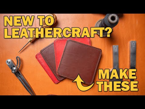 Your First Leathercraft Project // Leather Craft 101 // EP05 Coaster Project & FREE Patterns