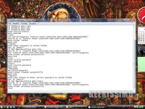 Video Tutorial: come creare una cartella protetta da password (senza programmi aggiuntivi) Video Tutorial: come creare una cartella protetta da password (senza programmi aggiuntivi)