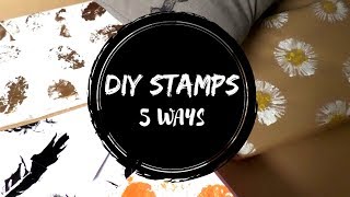 DIY 5 Easy Stamp Making Ideas | How to Make Stamps At Home | Stamps for Kids | By Fluffy Hedgehog