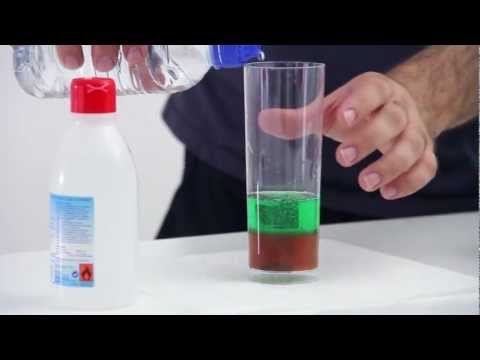 experimento de agua glicerina y aceite