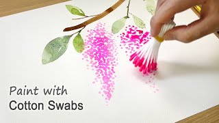 Cotton Swabs Painting Technique for Beginners | Basic Easy Painting Step by step