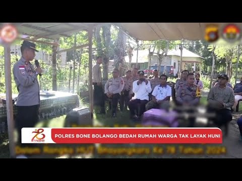 POLRES BONE BOLANGO BEDAH RUMAH WARGA TAK LAYAK HUNI
